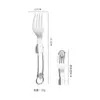 Aço Inoxidável 304 Pequena Colher de Lingote Colher de Salada Faca e Garfo Dobráveis Colher Utensílios Portáteis para Exterior Colher de Sopa para Estudantes