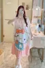 Pijama Feminino Verão Manga Curta Fino Desenho Animado Pequeno Fresco Fofo Solto Camisola Relaxado Preguiçoso Estudante Roupas de Casa ins