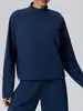 Ropa atlética de manga larga para otoño e invierno, ligera y de secado rápido, tejido gofrado, cuello alto, sudadera con media cremallera, top para fitness y casual, 62533