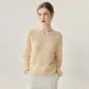 Rara y lujosa mezcla de cachemir - un suéter de punto multicolor que ilumina la piel para mujer, con 75% de cachemir y 25% de seda de morera, disponible en tallas grandes, con un tacto suave y cómodo