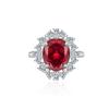 Anel de Alta Carbono Prata de Lei 925 Corte Flor de Gelo Diamante de Alta Carbono 10 * 12mm anel de luxo leve cor de sangue de pombo para mulheres
