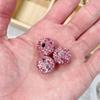 Bola de diamante incrustada con cuentas de cristal de pedrería, cuentas con agujero, cuentas espaciadoras, hechas a mano, material para colgante de pulsera de mano, accesorios de joyería DIY al por mayor