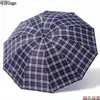 Paraguas a Cuadros Grandes de 12 Varillas de Venta Caliente Paraguas Grande de 12 Varillas Marco Engrosado Encriptado Paraguas para Hombre Paraguas Ampliado Práctico Venta al por Mayor