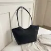 Bolso Tote Grande de Textura Tejida Estilo Europeo Bolso de Hombro Único Simple Versátil Bolso de Mano Retro para el Viaje Diario de la Mujer