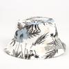 Sombrero de Pescador de Hojas Europeo y Americano para Mujer Estilo Japonés Algodón y Lino Estampado Sombrero de Cubeta Verano Ocio al Aire Libre Versátil Sombrero de Protección Solar