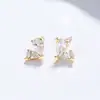 Pendientes de Estrella de Diamante Gota de Agua para Mujer, Pendientes de Plata Pura 999, Joyería de Circonita de Lujo Ligero de Alta Gama, Tachuelas de Cartílago de Oreja Modernas y Sencillas