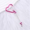 Nuevo Mosquetón Metálico con Cuentas de Corazón para Llavero Hebilla de Mochila con Forma de Corazón Hebilla Multifuncional para Exteriores