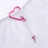 Nuevo Mosquetón de Corazón Creativo DIY Metal con Cuentas Hebilla Colgante Hebilla de Llave Accesorios para Llavero de Mochila en Forma de Corazón