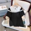 Roupas Femininas Plus Size Coleção de Liquidação de Verão Camisetas com Gola Redonda Manga Curta Tops Largos Respiráveis Emagrecedores