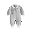 Mono de otoño para bebé hecho de algodón puro, algodón Clase A, adecuado para salir, ropa para el hogar para niños y niñas, ropa infantil sin costuras de algodón puro para recién nacidos