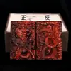 Encendedor de Juguete de Relieve de Doble Cara de Palo de Rosa Queroseno Antiguo Retro Viento Creativo para Hombre