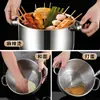 Bacia de Banha de Aço Inoxidável com Duas Alças Grande Capacidade Tambor de Armazenamento de Óleo Bacia Tambor de Óleo com Tampa Cozinha Grande Tanque de Banha com Filtro