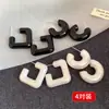 Pendientes Redondos y Cuadrados de Acrílico Aguja Plateada Juego de Ocho Piezas, Pendientes de Moda, Sencillos, Versátiles, Pendientes de Estilo Nicho Venta al por Mayor
