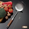 Pá de aço inoxidável 316L real para fritar, estilo chinês, pau-rosa, colher de sopa doméstica, escorredor, colher para fritar, utensílios de cozinha
