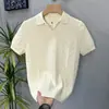 Polo de punto con cuello, estilo de manga corta para hombre, nuevo modelo 2026, elegante y guapo, camiseta de verano para hombre de manga corta