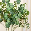 Plantas Verdes Simuladas, Hojas de Eucalipto, Decoración de Interiores, Adornos para Sala de Estar, Paisajismo de Paredes con Plantas, Hojas de Dinero, Hojas Simuladas al por Mayor