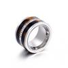 Anillo de moda de acero de titanio europeo y americano con atmósfera exagerada para hombres y mujeres, concha de plástico, anillo de acero inoxidable con diamantes