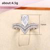 Cao Shi transmisión en vivo de trémolo transfronterizo nueva joyería creativa grupo en forma de gota de pera con anillo de corona de circonita para mujer