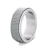 2023 Europeo y Americano Amazon Estilo Minimalista Acero de Titanio Malla Trenzada Giratorio Alivio del Estrés Único Nicho Unisex Anillo Fuente de Suministro