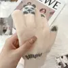 Guantes para Mujer en Otoño e Invierno, Lindos, Cálidos, Engrosados, a Prueba de Frío, de Lana Tejida, Compatibles con Pantalla Táctil, Guantes de Algodón de Cinco Dedos