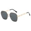 Gafas de Sol Pequeñas Metálicas Poligonales de Fragancia Nueva 2024 Xiaohongshu Sin Maquillaje Marco Grande Parasol Modificación Gafas de Sol de Celebridad de Internet