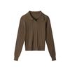 Liquidação Heyhenry Suéter de Tricô de Manga Longa Estilo Americano para Mulheres, Suéter Base de Tricô Polo Outono e Inverno