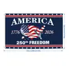 Bandera Americana Transfronteriza del 250 Aniversario Decoración del Día de la Independencia Ventilador Exterior en Forma de Bandera Banderín Tela de Fondo Bandera de Jardín