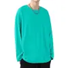 Camiseta de manga comprida dos homens da temporada juvenil Nova camisola casual solta branca com camisa de base na moda Top masculino