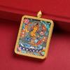 Pingente Thangka Tibetano Xizang Samurai Bodhisattva Deus Amarelo da Riqueza Colar de Buda Mãe Alta Verde Deus Preto da Riqueza Oito Santos Padroeiros