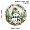 Pingente de Boneco de Neve de Madeira de Natal Transfronteiriço Artesanato Pendurado Decoração de Atmosfera de Natal Placa Redonda Placa de Porta