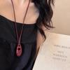 Collar con Colgante Rojo Angela del Mismo Estilo de Blogger Coreano Ins para Mujer Cadena de Cuello Versátil Nicho Cadena para Clavícula