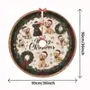 Saia de Árvore de Natal Transfronteiriça Novo Desenho Homem de Gengibre Impressão Digital Decorações de Natal Saia de Árvore Criativa Atacado