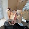Bolsa tote grande de grande capacidade para mulheres, nova primavera e verão 2025, bolsa de ombro com axila e cores contrastantes, bolsa para todos os tipos de viagem
