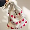 Bolso de Hombro Tejido Transfronterizo, Bolso de Lana Retro, Bolso de Playa de Gran Capacidad, Bolsa de Compras, Bolso Tote Tejido para Mujer, Bolso de Mano