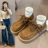 Sapatos Mocassins de Cadarço com Solado Grosso de Alta Qualidade para Mulheres Nova Coleção Primavera 2025 Retrô Versátil Pequeno Moda Aumentador de Altura Sapatos Birkenstock