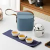 Taza Creativa Panda Express Set de Té Portátil para Viaje Traje Regalos de Negocio Una Tetera Tres Tazas Regalos para Actividades de Empresa