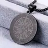 Acero de titanio joyería al por mayor punto tendencia retro personalidad de hombre etiqueta colgante moda brújula colgante de acero de titanio