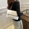 Bolso bandolera informal para mujer, moderno, sencillo, pequeño, cuadrado, novedad de verano 2024, bolso de hombro informal con ribete para mujer.