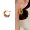 Moda Francesa Estilo Chanel Aretes Distintivos Plateados Multicapa Lujo Ligero Combinable Multicapa con Cuentas Aretes con Pasador de Plata 925