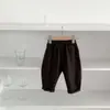 Pantalones Largos de Color Sólido 100% Algodón para Niños y Niñas de Primavera y Otoño Pantalones Cargo Infantiles Bebé Modernos Versátiles Casuales Estilo Coreano Holgado