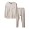 Conjunto de roupa íntima térmica para adolescentes, meninos e meninas, blusas e calças de outono, outono e inverno de 2026, pijamas de manga longa para crianças mais velhas
