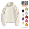 Chaqueta de Forro Polar Casual para Mujer para Exteriores de Otoño e Invierno, Cálida y Cómoda, Chaqueta de Estilo Nuevo con Cuello Alto