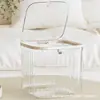 Mini Lixeira de Mesa Estilo Nórdico para Uso Doméstico, Organização de Alto Valor para Cozinha e Escritório, Lixeira de Papel de Peça Única com Tampa Aberta Antiodor