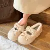 Nuevos Zapatos de Algodón Estilo Mary Jane Esponjosos con Lazo de Celebridad de Internet 2026 para Mujer, Estilo Hada de Una Correa, Otoño/Invierno