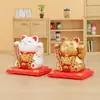 Enfeites de Gato da Sorte Automáticos Solares com Mão Acenando Decoração de Carro Enfeites de Abertura Presente Criativo Enfeites