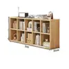 Estantería de Madera Maciza de Pie Apoyada en la Pared Estantería para Libros Infantiles Gabinete de Almacenamiento y Exhibición para Sala de Estar Gabinete Combinado de Cuadrícula para Jardín de Infancia Gabinete Bajo