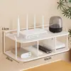 Caja de almacenamiento montada en la pared, estante para router, estante para decodificador de TV montado en la pared sin taladro
