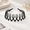 Faixa de Cabelo Antiderrapante Dentada Nova Transfronteiriça Moda Versátil Franja Cabelo Quebrado Faixa de Cabeça Prender Cabelo para Lavar Rosto Pente Dentes Pressionando Cabelo Acessório de Cabeça