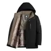 Chaqueta de Invierno 2026 Nueva para Hombre, Casual, con Capucha Desmontable, Cálida, de Algodón con Forro de Felpa y Engrosada, es Versátil, Contiene Exterior de Lana