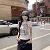 Top de Mujer Ajustado de Manga Corta con Estampado de Letras Único de Nicho Diseño Verano 2026 Estilo Americano Camiseta Spicy Girl